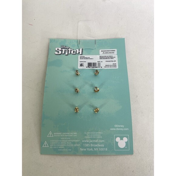 Disney Lilo and Stitch 3 Pair Stud Earrings Set Sensitive Ears NEW - Picture 3 of 3